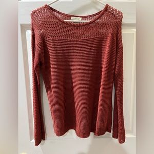 Lucky Brand Orange Long Sleeve Sweater (M)